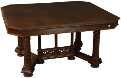 Antique Dining Table Gothic Walnut
